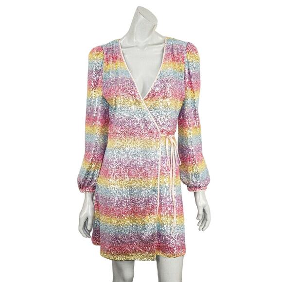 ModCloth Take A Shine Sequin Wrap Dress size Small Multi-color - Picture 1 of 7